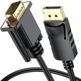 Alfatech Displayport To VGA Kablo Dp To VGA Dönüştürücü 1.8 Metre - 0 - Siyah