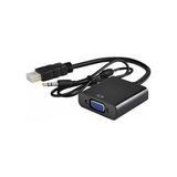 Alfatech HDMI To VGA Monitor Ses Destekli Çevirici Dönüştürücü Adaptör - 0 - Siyah