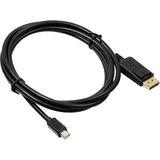 Alfatech Mini Dp → Display Çevirici Kablo 1,8 Metre – Mini Displayport To Display Kablo - 0 - Siyah