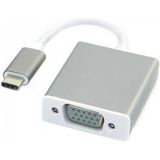 Alfatech Type-C USB 3.1 To VGA Çevirici Adaptör – Full Hd 1080P Görüntü Aktarım Dönüştürücü - Silver