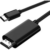 Alfatech Usb-C (Type-C) ➜ HDMI 4K 30Hz Görüntü Aktarım Kablosu – 1.8 Metre - 0 - Siyah