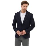 Alfonso Erkek Koyu Lacivert Pamuklu Likralı Slim Fit Örme Esneyen Mono Yaka Spor Blazer Ceket Lacivert 48