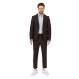 Alfredo Erkek Kahve İlkbahar-Yaz Slim Fit 2'li Takım Elbise Kahverengi 50/6