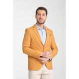 Alfredo Erkek Sarı Mono Yaka Keten Desenli Slim Fit Spor Blazer Ceket Sarı 62