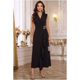ALFUDO Moda Collection Kemerli Kruvaze Ceket Yaka Abiye Mezuniyet Elbisesi