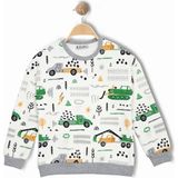 Alg ERKEK ÇOCUK ARABA VE İŞ MAKİNELERİ DESENLİ SWEATSHIRT - Gri - 5 Yaş
