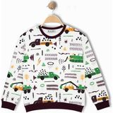 Alg ERKEK ÇOCUK ARABA VE İŞ MAKİNELERİ DESENLİ SWEATSHIRT - Mor - 4 Yaş