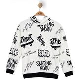 Alg ERKEK ÇOCUK KAPŞONLU STREET GRAFİTİ BASKILI SWEATSHIRT - Siyah - 6 Yaş