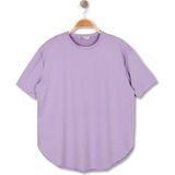 Alg KADIN OVERSIZE SALAŞ TİŞÖRT - KOL VE ETEK UCU DİKİŞSİZ SOFT KUMAŞ - Lila