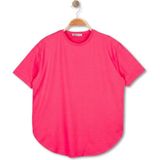 Alg KADIN OVERSIZE SALAŞ TİŞÖRT - KOL VE ETEK UCU DİKİŞSİZ SOFT KUMAŞ - Pembe