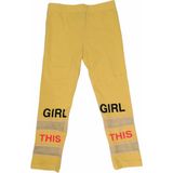 Alg Kız Çocuk Girl This Yazılı File Detaylı Sarı Renk Tayt - 7 - 8 Yaş