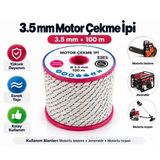Algaride 3.5 Mm Motor Çekme İpi 100 Metre Motorlu Testere Jeneratör Motorlu Tırpan Çim Biçme Su Motoru Ve Benzinli Makineler İçin Starter Marş İpi