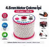 Algaride 4.5 mm Motor Çekme Ipi 100 Metre Motorlu Testere Jeneratör Motorlu Tırpan Çim Biçme Su Motoru ve Benzinli Makineler Için Starter Marş Ipi