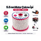 Algaride 5.5 mm Motor Çekme Ipi 100 Metre Motorlu Testere Jeneratör Motorlu Tırpan Çim Biçme Su Motoru ve Benzinli Makineler Için Starter Marş Ipi