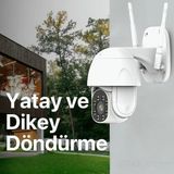 AlGeliyo Fonri Dış Mekan Wi-Fi Güvenlik Kamerası, Hareket Tespit/takibi , 360°, IP65 Su Geçirmez, Renkli Gece Görüşü, Çift Yönlü Ses, Bulut/yerel Depolama, Sesli ve Işıklı Alarm