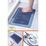 Algeliyo Köşeli Kare Antibakteriyel Diatomit Süper Sihirli Su Emici Kaymaz Tabanlı Banyo Paspası 60*40 Cm