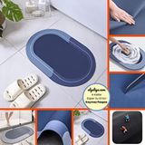 Algeliyo Oval Yazısız Antibakteriyel Diatomit Süper Sihirli Su Emici Kaymaz Tabanlı Banyo Paspası 40*60 Cm