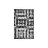 Algelsineve Çift Taraflı Kilim Yolluk - Siyah Beyaz Piramit Desen 80x200