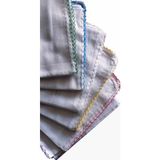 Algelsineve Iç Başörtüsü %100 Pamuklu 5 Li Paket Tülbent Kenarları Oyalı Beyaz Bez 80X80CM - 80 x 80 cm