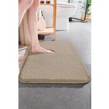 ALgorand Home Yıkanabilir Kaymaz taban Peluş Yumuşacık 40x60 Kahverenği Banyo Paspası