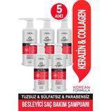 Algro Keratin & Collagen Besleyici Saç Bakım Şampuanı Dökülme Karşıtı Tuzsuz Sülfatsız 500 MLX5ADET