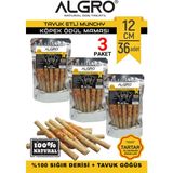 Algro Tavuklu Munchy Sticks Tavuk Göğüs Sarmalı %100 Sığır Derisi 12 cm x 12 Adet 3 Paket