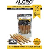Algro Tavuklu Munchy Sticks Tavuk Göğüs Sarmalı %100 Sığır Derisi 12 cm x 12 Adet