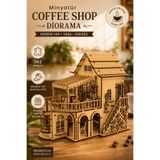 ALGWOOD Coffee Shop Diorama Minyatür Ahşap Maket 3D Puzzle DIY Kendin Yap Hobi Koleksiyon