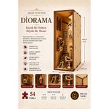 ALGWOOD Fransız Avlusu Ahşap 3D Puzzle Diorama Kitap Ayracı – Peri LED Işıklı, 54 Parça Maket Kiti