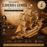 AlgWoodDesign Ejderha Gemisi Ahşap Maket Seti 823 Parça – DIY 3D Puzzle Yelkenli Gemi Koleksiyoner Modeli