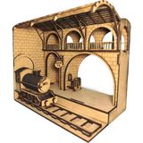 AlgWoodDesign Platform 9¾ Tren İstasyonu Ahşap Maket, 143 Parça DIY Minyatür Tren İstasyonu Modeli, Peri LED Dahil, MDF 3D Puzzle, Hobi ve Dekorasyon Seti, 11x17x15 cm