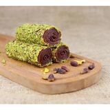 Ali Baba Gıda File Fıstık Kaplı Çilek Aromalı Sürme Kakao Fındık Kremalı Sarma Lokum - 500 gr