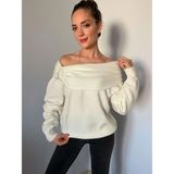 Ali Butik Ekru Madonna Yaka Inci Detaylı Kazak