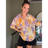 Ali Butik Lila Desenli Rahat Kalıp Gömlek