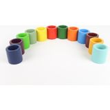 Ali Wooden Aliwooden 12 Li Waldorf Gökkuşağı Kaseleri - Renkli