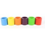 Ali Wooden Aliwooden 6 Lı Waldorf Gökkuşağı Kaseleri - Renkli