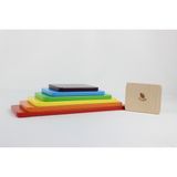 Ali Wooden Aliwooden 7 Li Waldorf Gökkuşağı Dikdörtgen Tabla Seti