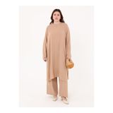 ALİA Aerobin Basic Tunik&Pantolon Büyük Beden İkili Takım - Camel -