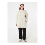 ALİA Fermuarlı Kapüşonlu Spor Büyük Beden Sweatshirt - Tas rengi -