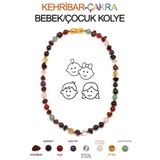 Alibaba Doğaltaş Kehribar-Çakra Doğal Taş Bebek/Çocuk Kolyesi-33 cm