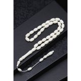 Alibaba Doğaltaş Kemik Tesbih 6 x 10 mm Kapsül Kesim T-1889