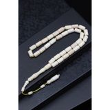 Alibaba Doğaltaş Kemik Tesbih 6 x 11 mm Silindir Kesim T-1891