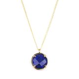 ALİBABA DOĞALTAŞ Lapis Lazuli Doğal Taş Gold Renkli Kolye-KLY-790