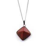 ALİBABA DOĞALTAŞ Red Jasper Doğal Taş Piramit Model Kolye