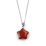 ALİBABA DOĞALTAŞ Red Jasper Doğal Taş Yıldız Model Kolye