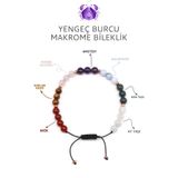 Alibaba Doğaltaş Yengeç Burcu Taşlarından Oluşan Doğal Taş Makrome Bileklik 6 mm Küre Kesim - Burç Bilekliği