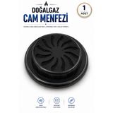 Alıç Ayarlanabilir Doğalgaz Cam Menfezi-Siyah | Cam Üzeri Havalandırma Menfezi | Güvenli Hava Sirkülasyonu | Vidalı Montaj - 1 ADET
