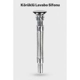 Alıç Boss Körüklü Lavabo Sifonu Krom Kaplama Metal Gövde Sızdırmaz Lavabo Gider Sifonu Kolay Montajlı Banyo Mutfak Gider Bağlantısı