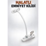 Alıç Halatlı Emniyet Kilidi – Anahtarlı Çelik Halatlı Pencere ve Kapı Güvenlik Kilidi - Beyaz