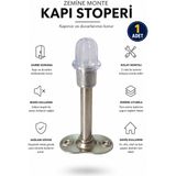 Alıç Kapı Stoperi Duvar Koruyucu Zemin Tipi Metal Kapı Durdurucu Darbe Emici Silikon Başlıklı Vidalı Kapı Tamponu - Krom - 1 Adet